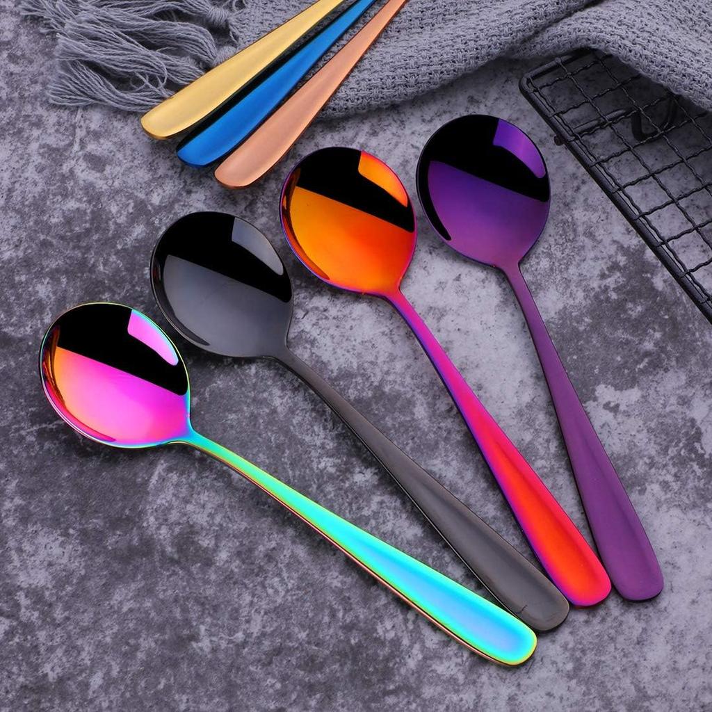 8-Piece 18/10 Stainless Steel Table Spoons, 7 Inch Soup Spoons for Cereal, Dessert, Soup, Coffee & Tea