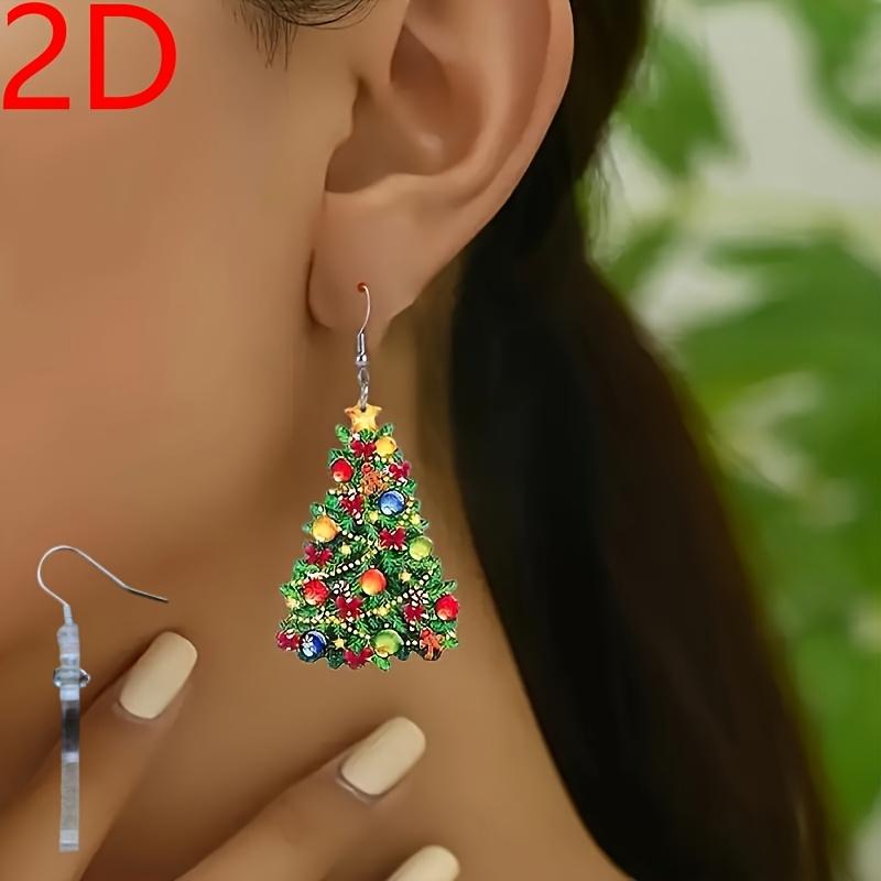 2D Flat Christmas Elegant and Charming Acrylic Pendant Earrings for Women, Lightweight Durable Design – Perfect Gift Versatile Jewelry for Daily Wear