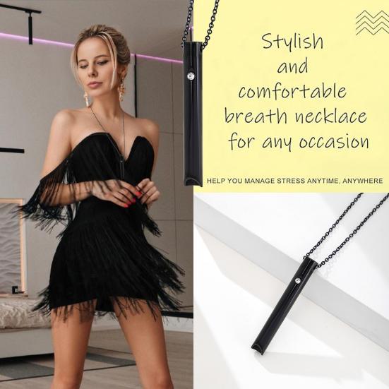 Pustehalskjede Angstdempende halskjede Fløyteanheng Halskjede for stresslindring Meditasjon Mindfulness Pusting