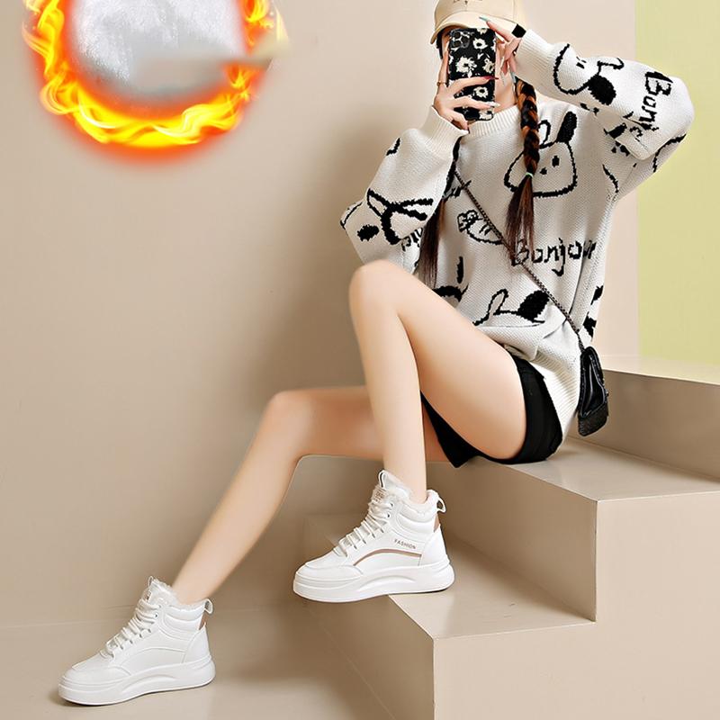 Wollfleece Schuhe Damen Anti Kalt Warm Sport Winterschuhe Stiefeletten Damen Verdickt Warm Schnee