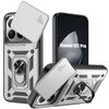 Case for Xiaomi 15T Pro, Shockproof Hard with Ring and Sliding Camera Protection - Silver