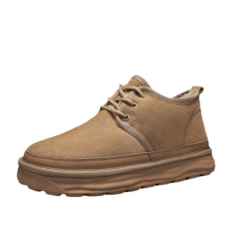 Snow boots fur integrated waterproof and non-slip thick-soled bread cotton boots winter velvet warm large cotton shoes