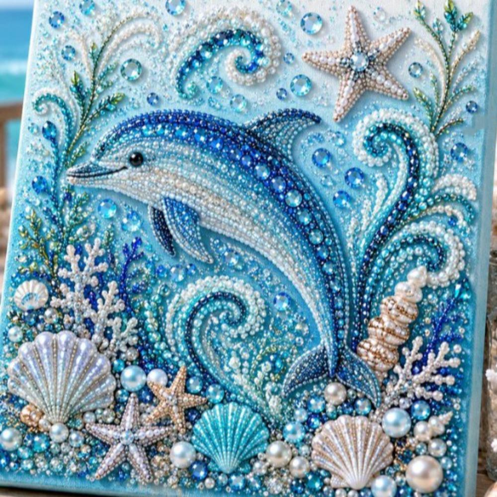 Coastal Style Ocean Theme Pearl Art DIY Kit Sparkling Ocean Art Set Wall Decoration