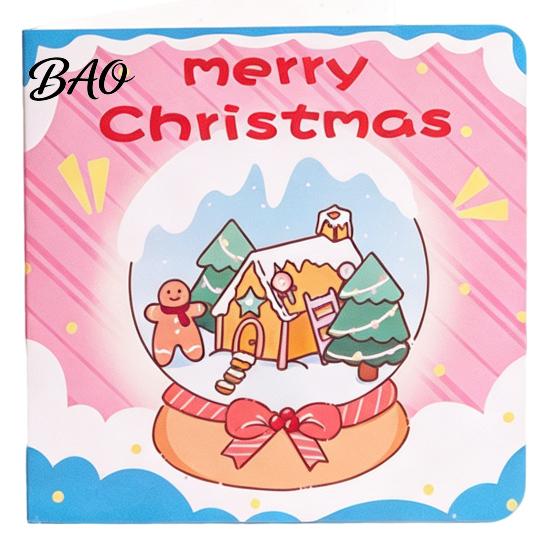 Merry Christmas Cards 10Pcs Greeting Set, Folding Cartoon Blank Santa Claus Note Cards, Festive Blessing for Holiday Gift