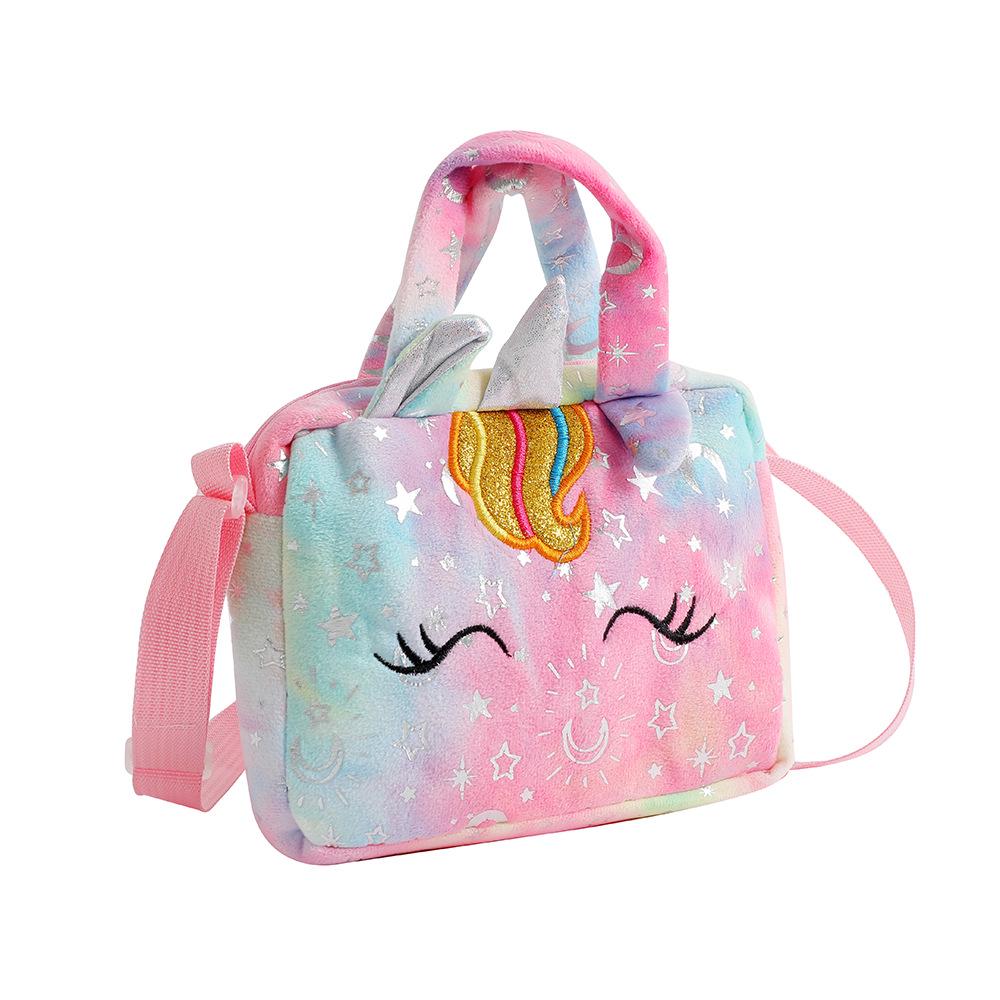 

Tie-Dye Plush Unicorn Crossbody Bag for Kids - Comfortable, Daily Wear Handbag