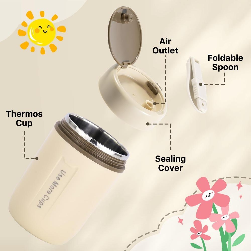 500ml Children's Insulated Food Jar Hot Food Insulated Jar with Spoon Stainless Steel Vacuum Insulated Food Container Reusable
