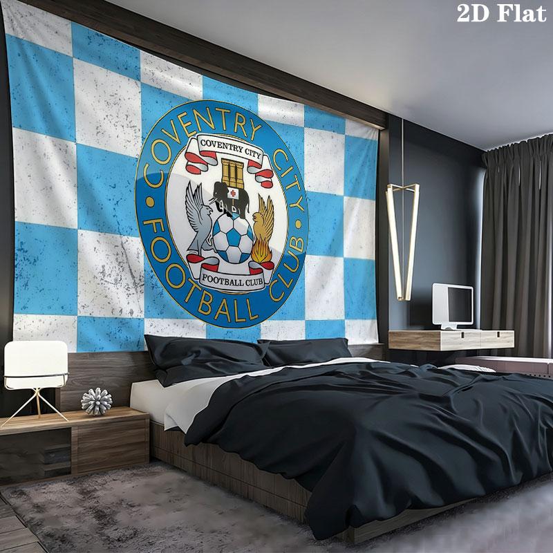 Coventry City FC Wall tapestry, aesthetic printed fabric blanket, suitable for bedroom, living room, and home decor.