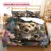 Little Lion Pattern Bedding Home Decoration Birthday Gift (1 * duvet cover + 2 * pillowcase, without core)
