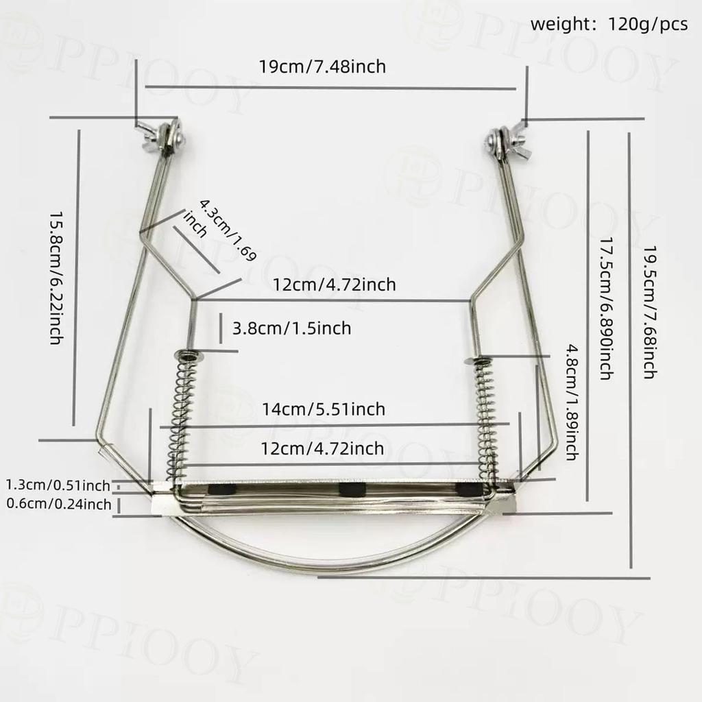 PPIOOY Harmonica Holder for 10-Hole Harmonicas, Neck Strap Type, Adjustable Metal Frame, Anti-Slip Design, Lightweight Professional Support, Silver,