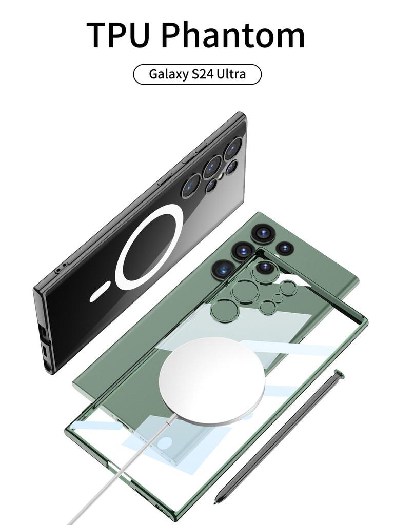 Samsung S24 Ultra Magnetic Wireless Charging TPU Transparent Phone Case