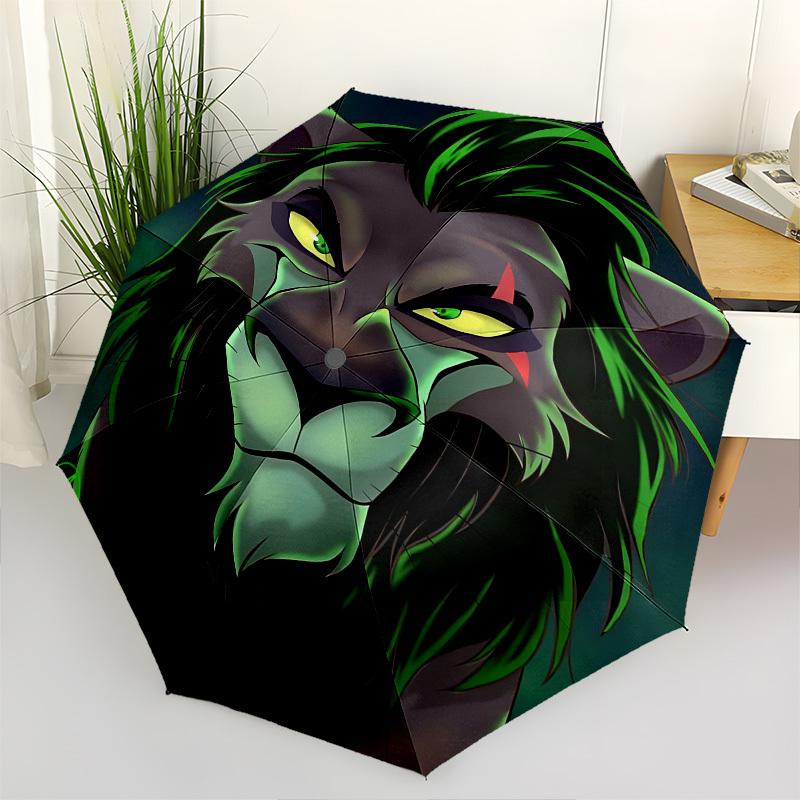 

Lion King, Scar Themed Automatic Opening and Closing Umbrella, Brightly Colored 8-rib Portable Umbrella, Suitable for Men and Women, A Perfect Gift fo