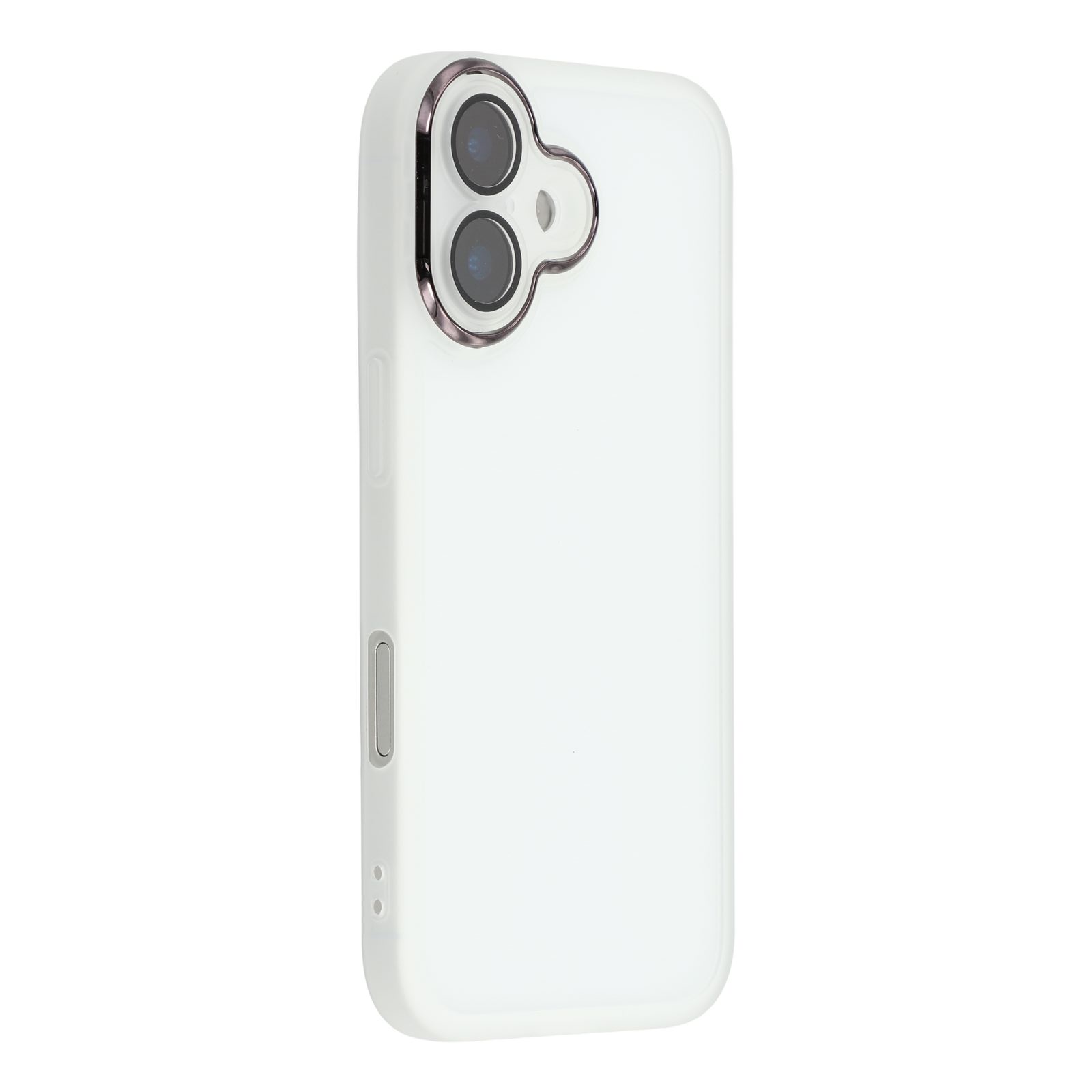

For iPhone 17 Case Electroplated Camera Frame TPU Phone Cover Transparent White