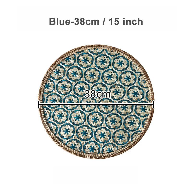Nordic Rattan Decorative Tray Natural Wicker Handwoven Home Decor Rattan Insulation Mat Southeast Asian Ethnic Wall Decoration