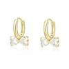 MIKAMU Ribbon Hoop Earrings for Women, Popular, Highest Grade Zirconia 18K 18K Gold, Popular Women's Ribbon Hoop Earrings, Safe, Hypoallergenic To