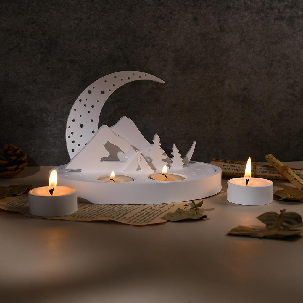 Moon Shape Candle Holder Resin Mould, Candle Plaster Drip Mould, Moon Resin Mould, Epoxy Resin Mould, Atmosphere Scene Mould