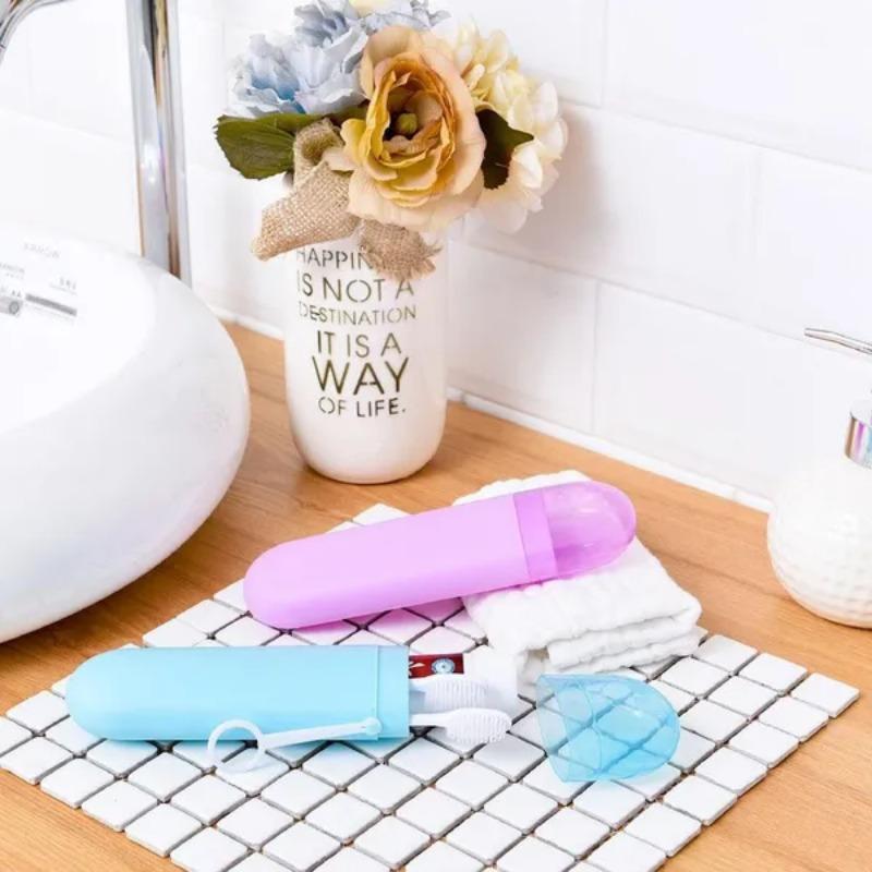 1Pc Travel portable toothbrush case, toothbrush holder, home hanging toothbrush holder, dust-proof storage box