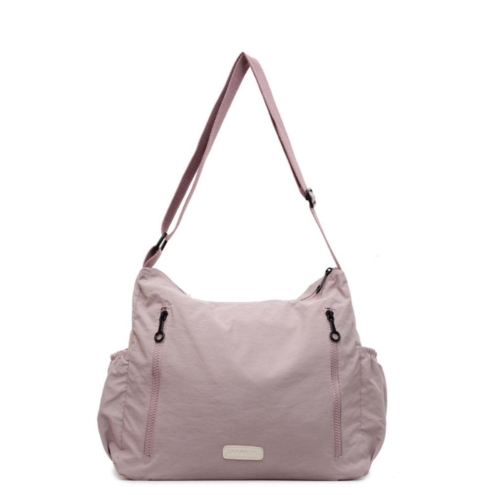 

Large Capacity Square Crossbody Bag Casual Single Shoulder Bag Nylon Messenger Bag Daily Matching розовый
