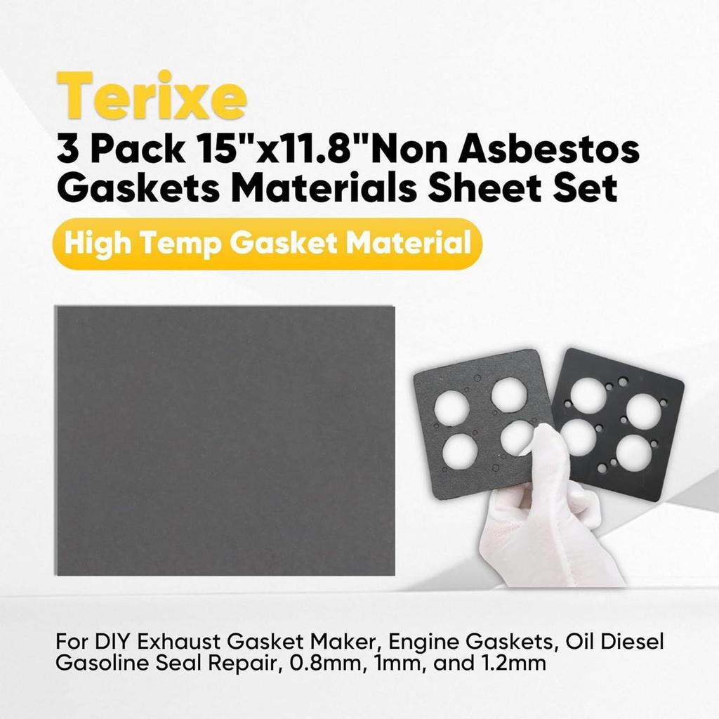 6PCS High Temp Gasket Material Sheet, 15x11.8 Inch Heat-Resistant Oil Gasket for Automotive Motorcycle Lawn Mower Repair