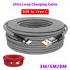 66W 6A Ultra Long USB Type C Fast Charger Cord Braided For Samsung Galaxy S24 Xiaomi  Phone Charger USB C Distance Charge