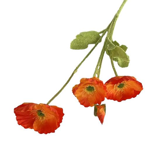 Artificial Flower 4 Head Realistic Fake Silk Flower with Long Stem Home Office Wedding Party Faux Flower Decoration