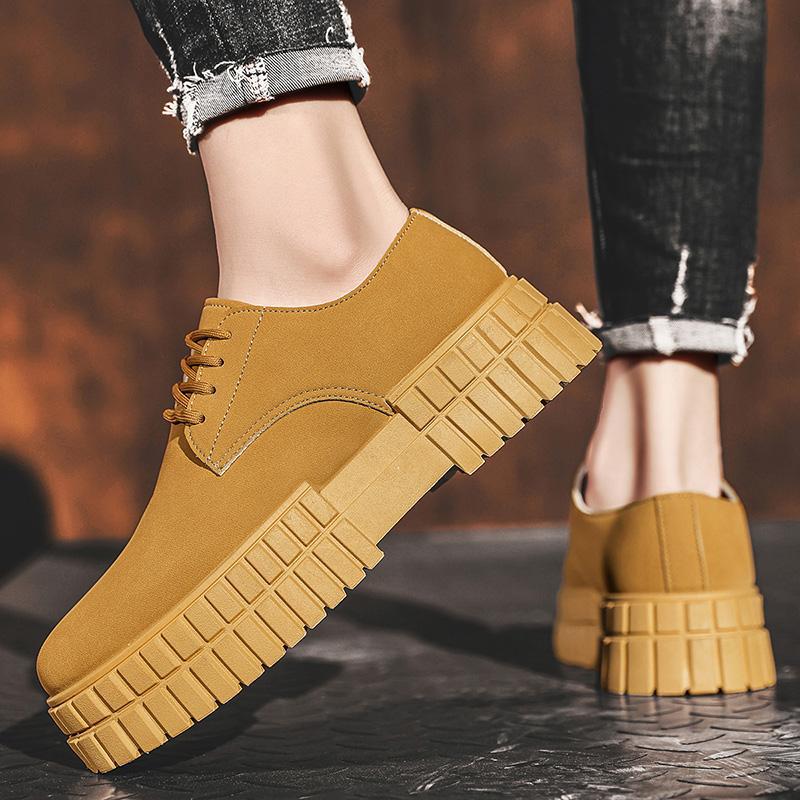 Men's shoes new 2025 spring sports and leisure retro British style trend versatile platform men's tooling shoes