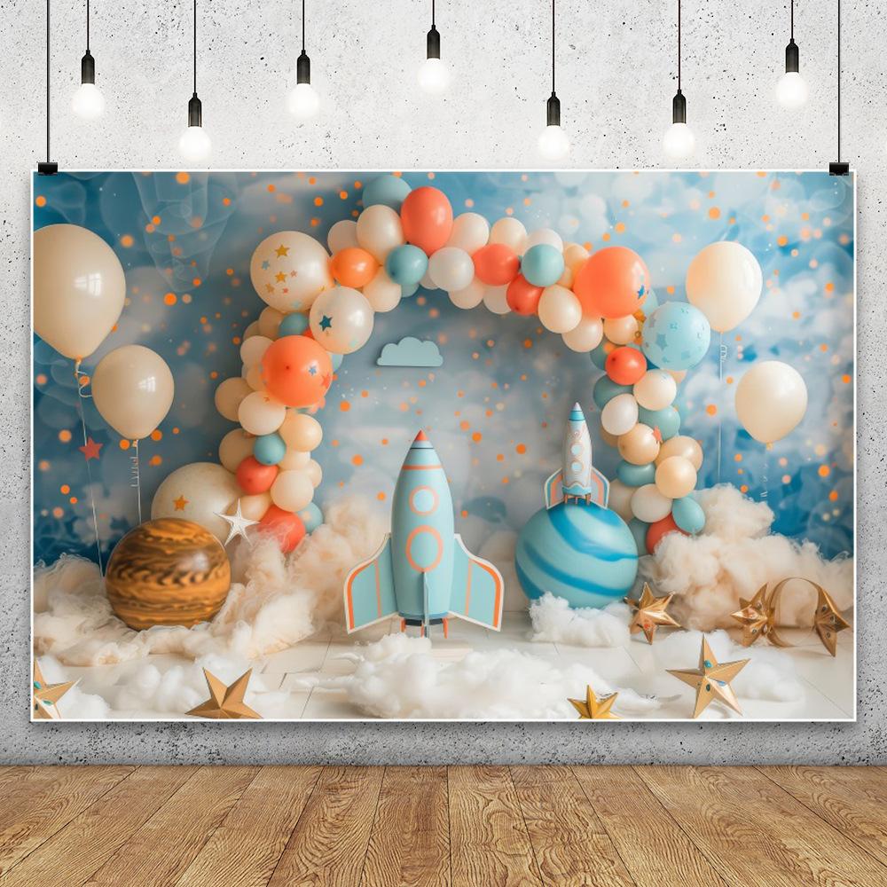 Decorazione Sfondo Festa di Compleanno per Bambini Palloncino Nuvola Orsetto Arco per Bebè Striscione Shower Oggetti di Scena Studio Fotografico Ingrosso