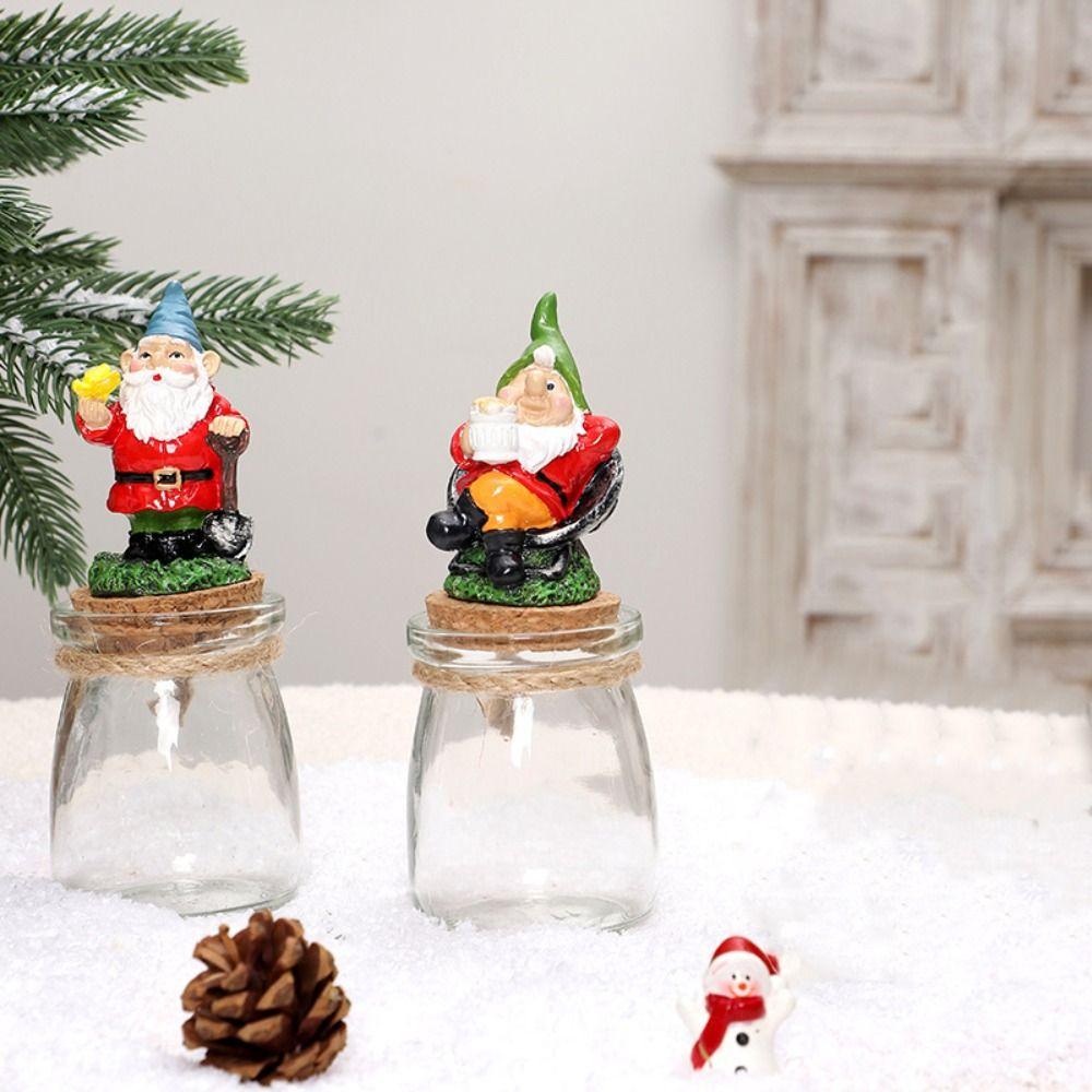 Creative Dwarf Elf Candy Can Resin Snack Jar Santa Claus Candy Jar  Thanksgiving