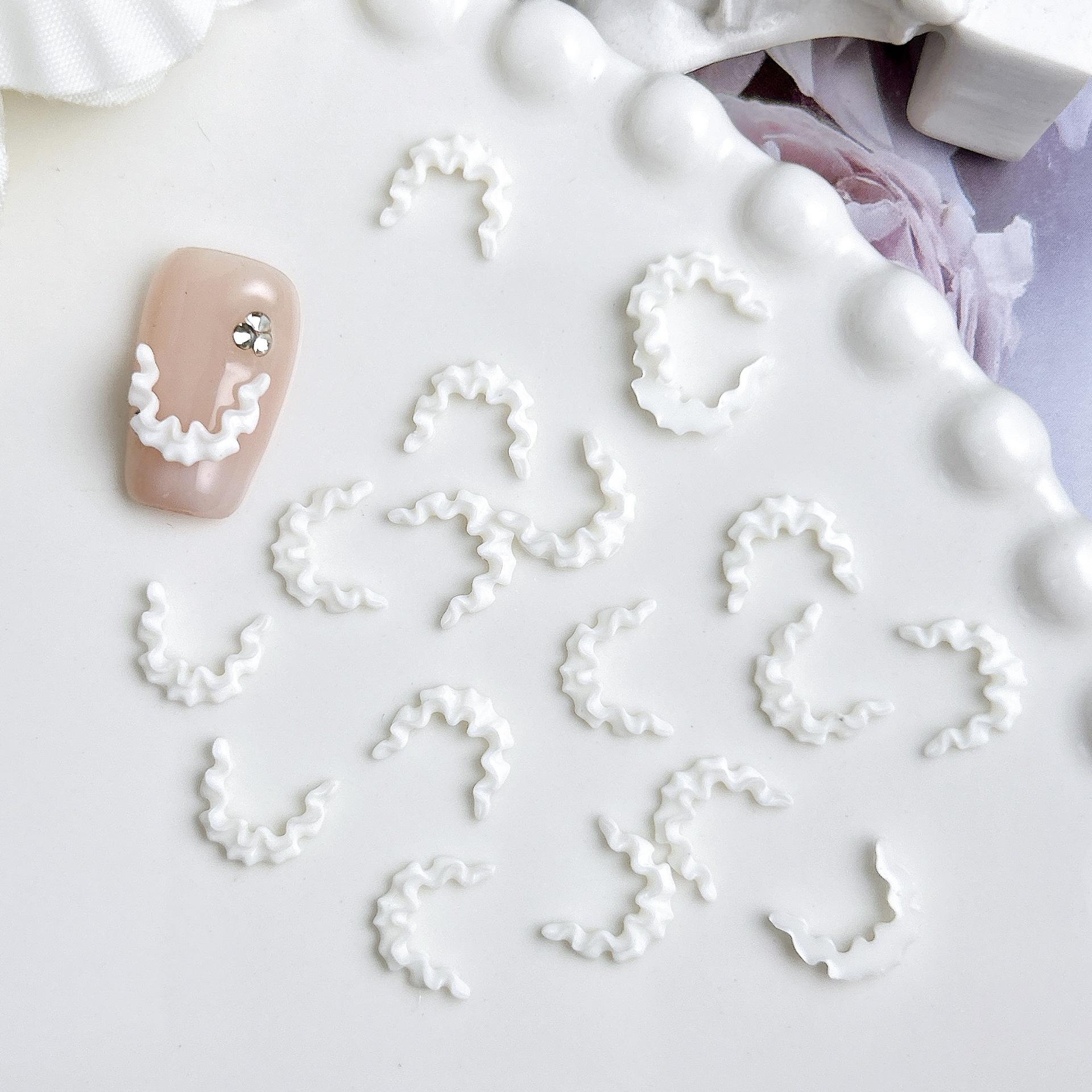 New Versatile Soft Carved Skirt Edge Nail Art Accessories Internet Celebrity New French Lace Edge Resin Nail Art Decorations