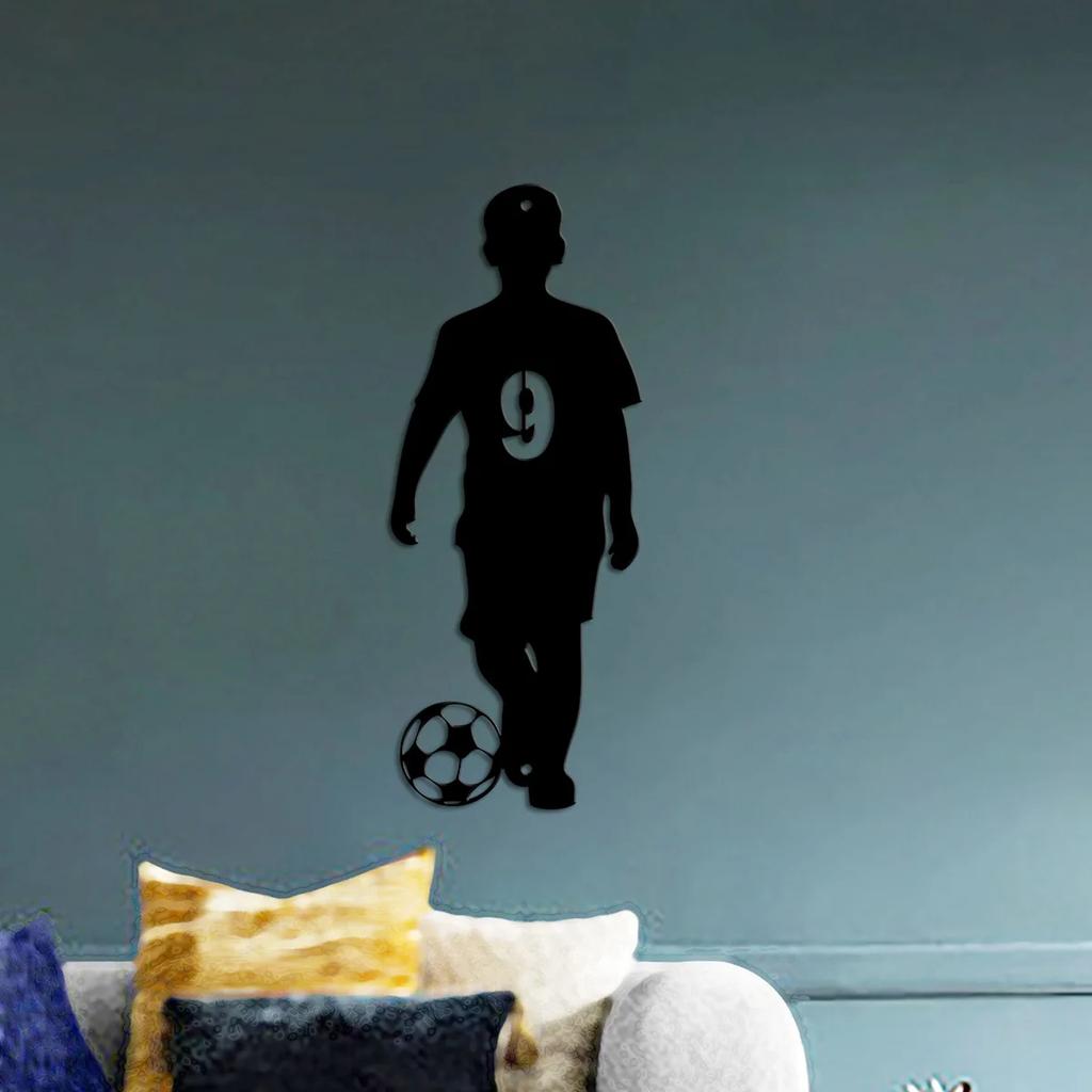 Personalized Soccer Wall Art, Custom Name Football Decal, Sport Player Vinyl Sticker, Kids Room Metal Poster, Boys Gift Decor