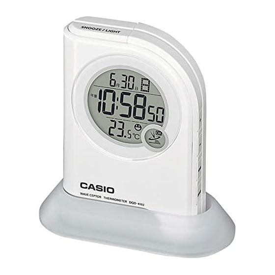 CASIO Alarm Clock Radio Clock White Digital Flashlight Function Temperature Calendar DQD-410J-7JF
