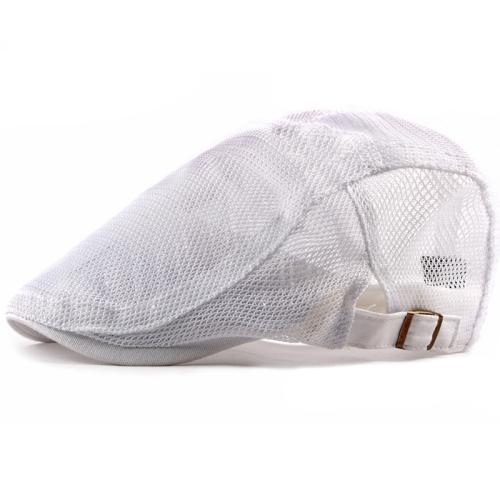 HT2215 Beret Spring Summer Men Women Cap Adjustable Flat Cap Breathable Mesh Cap for Men Women Solid Plain Beret Cap