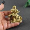 Retro Brass Chinese Taoist Founder Zhang Daoling Riding Tiger Statue Feng Shui Desk Ornament Home Decorative Crafts Accessories