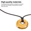 Boho Style Necklace Stainless Steel Ring Pendant Hypoallergenic Necklace Adjustable Black Cord Necklace Jewelry Gift for Him Her