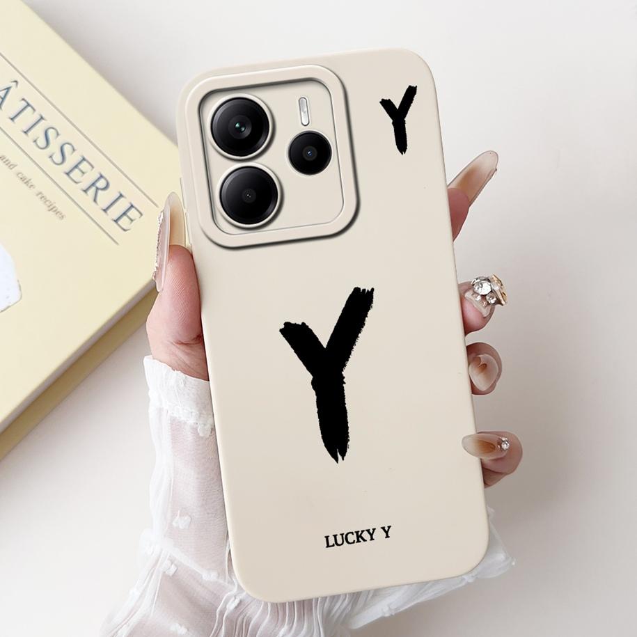 For Xiaomi Redmi Note 14 2025 Case Global Cover Cute Letters Soft Silicone Phone Cases For Redmi Note 14 Europe Note14 5G Fundas