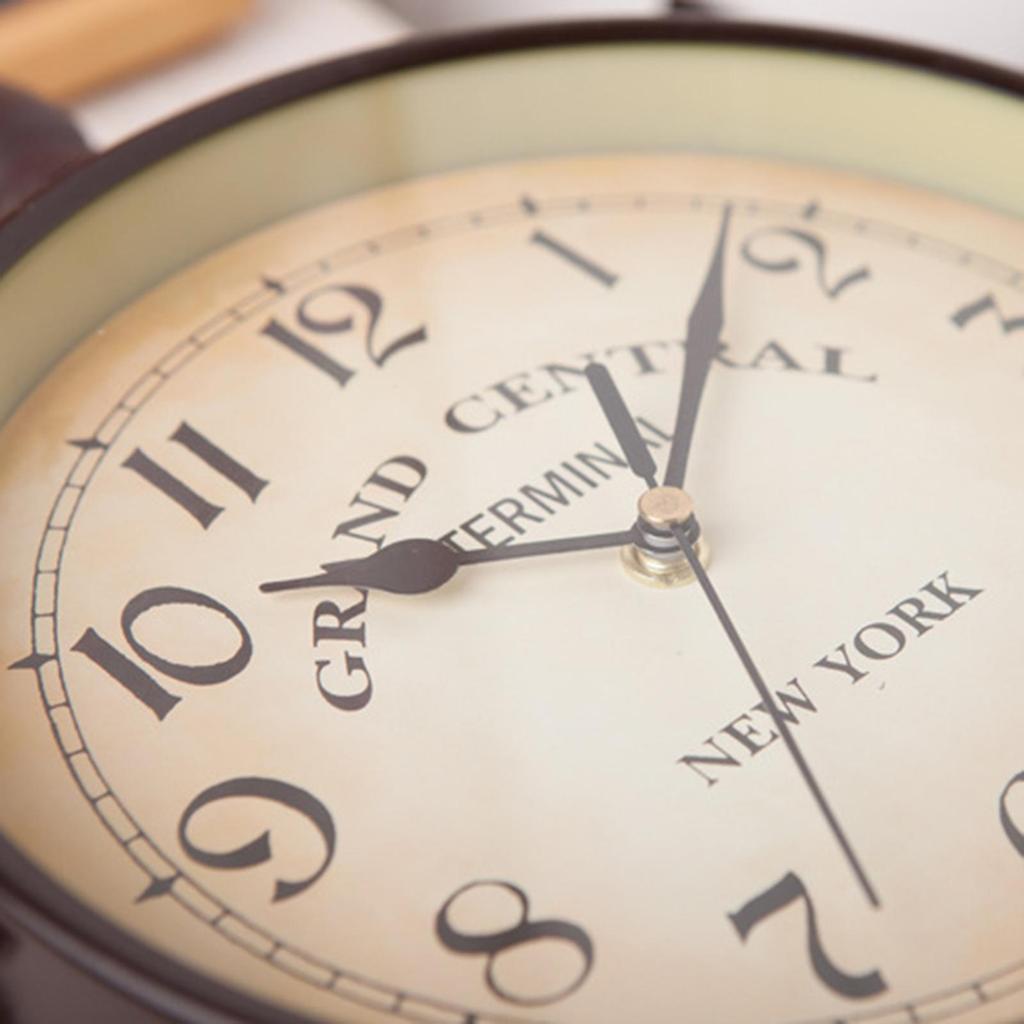 Round Chandelier Clock with Scroll Wall Side Mount Home Decor Wall Clock