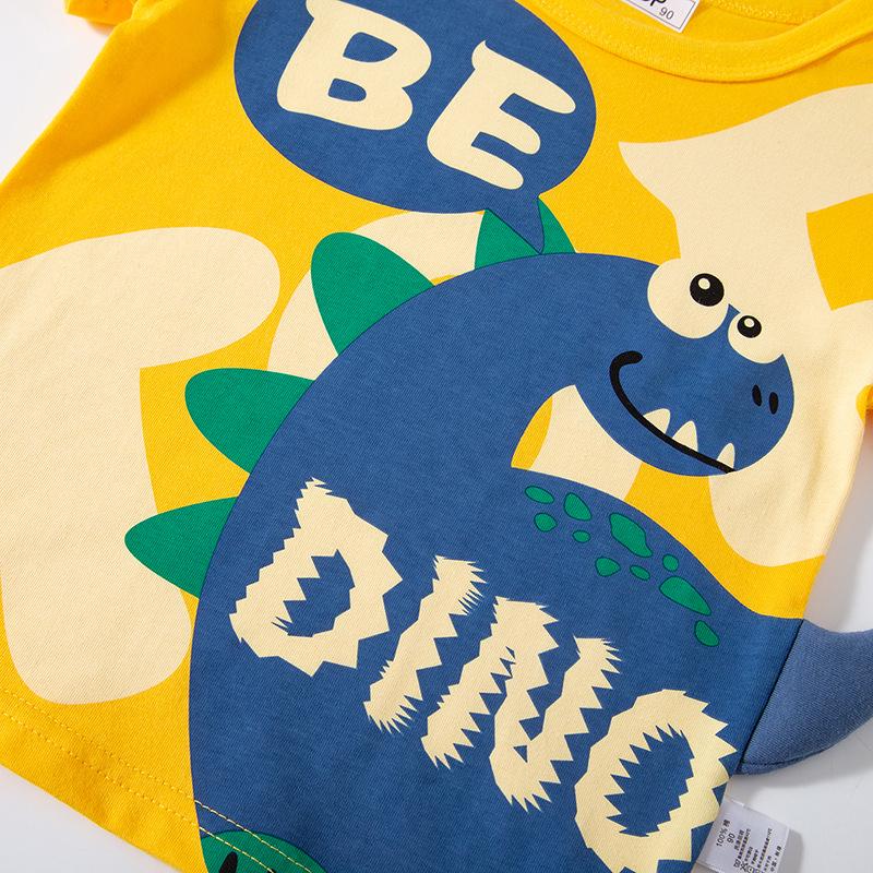 2025 Kids' 3D Dinosaur Short Sleeve T-shirt - Boys’ Cartoon Korean Style Summer Clothing