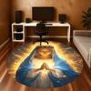 1PC Virgin Mary Halo Light Round Chair mat Area Rug - Non-Slip, Floor Mat for Office, Bedroom, home decor Christmas Gift c0528140