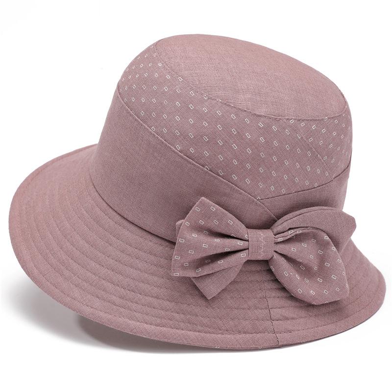 

Весенняя шляпа-ведро с широкими полями, повседневная куполообразная шляпа с бантом, универсальная шляпа от солнца M（56-58cm）
