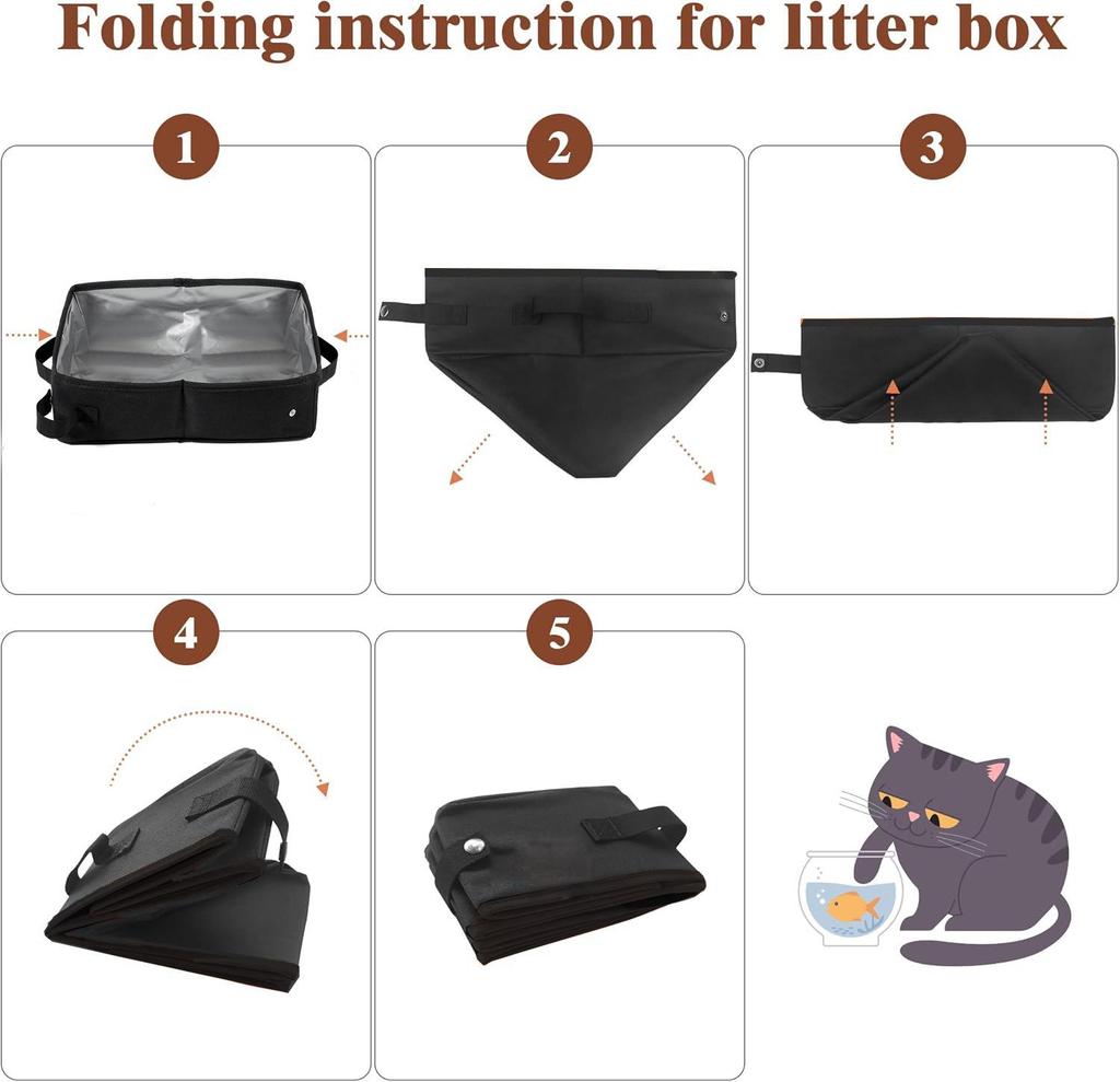 Tragbare wasserdichte Katzentoilette: Faltbare Reise- und Outdoor-Katzenklo-Tasche