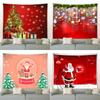 Christmas Cartoon Santa Claus Tapestry Bedroom Living Room Home Christmas Decoration Tapestry
