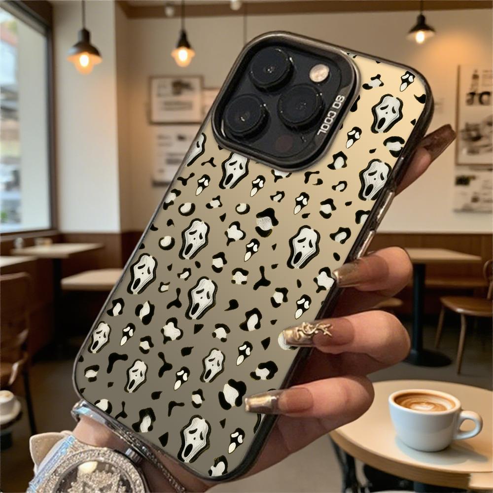 Ghost Face Pattern Shockproof Phone Case for Iphone 16 15 14 13 12 11 Pro Max/Mini Anti-Scratch Premium Hard Cover