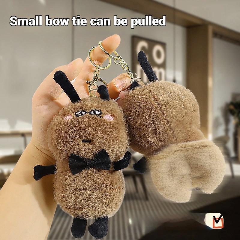 Cockroach Funny Keychain Pendant Cute Soft Stuffed Plush Animal Key Chain Cute Kawaii Backpack Hanging Ornaments Keyrings Gifts