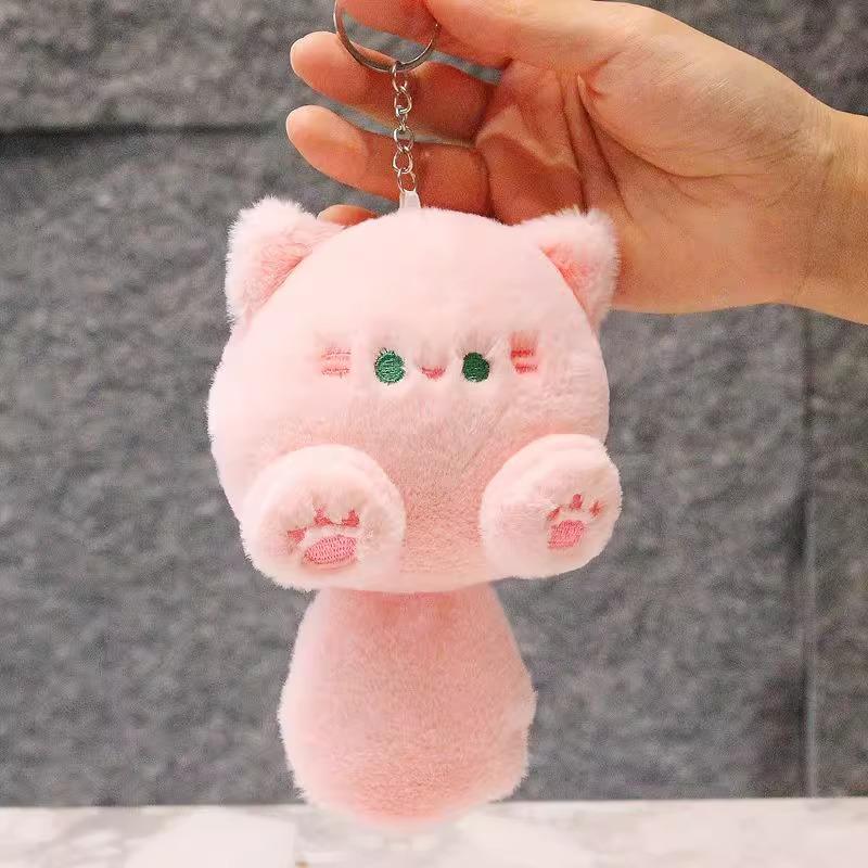 Cute Cat Keychain Children Schoolbag Pendant Household Accessories Bag Pendant Small Doll Student Creative Soft Fluffy Keychain