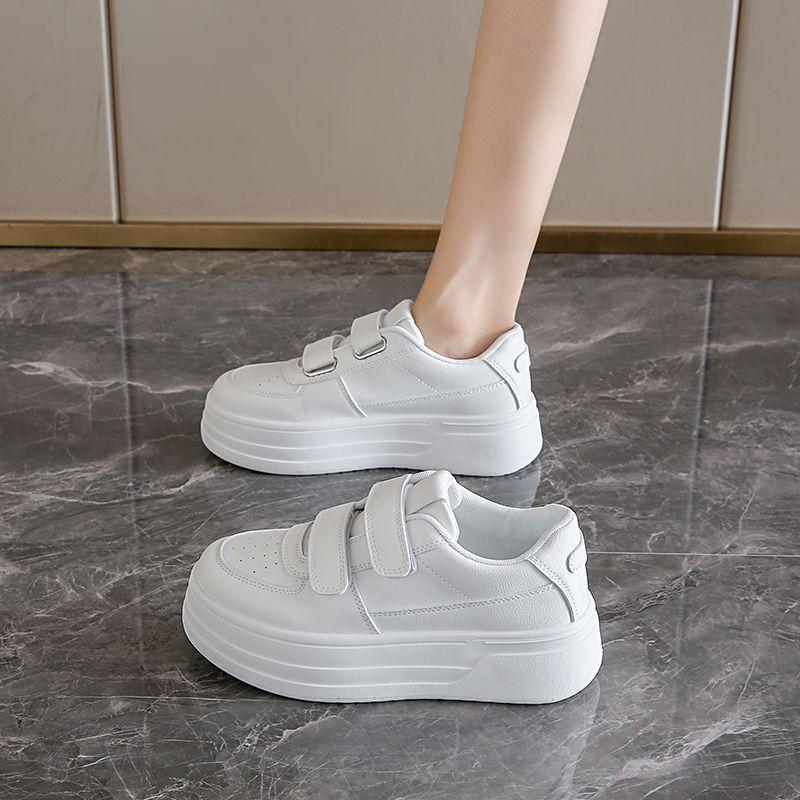 

Кроссовки на липучках, женские, 2025 весна, новая платформа, повседневные, увеличивающие рост, модные, универсальные, классические спортивные кеды 35