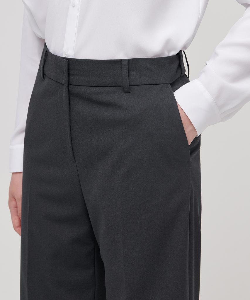 MUSINSA STANDARD WOMAN Women'S Lightweight Straight Hidden Banding Slacks [Gray]