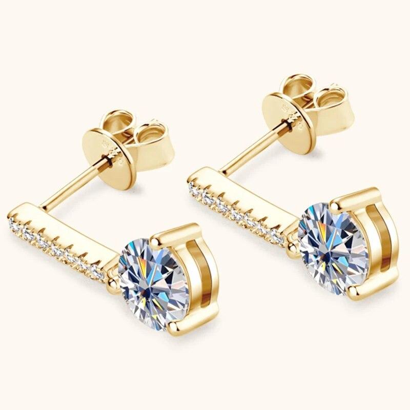 D Color 1ct  Zircon Drop Earrings for Women  Sterling  Plated Wedding Earring