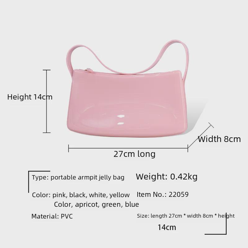 Bohao PVC Barbie Jelly Bag: Fashionable & Versatile Soft Handle Handbag, Dirt-Resistant, Easy to Clean, Summer Women's Shoulder Bag.