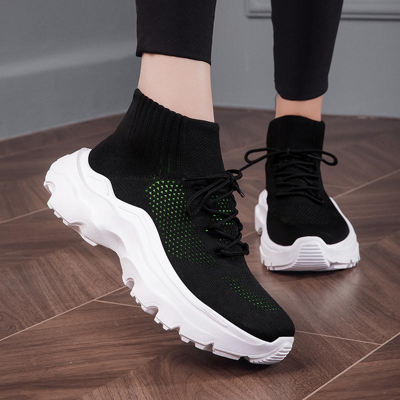 2025 Fashion Women's Sports Shoes Lace Up Socks Shoes Platform Sneakers Casual Shoes zapatillas deportivas mujer Plus Size 35-46
