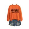 MAKE HEART Graphic Print Loose Fit Crewneck Long Sleeve Sweatshirt Women