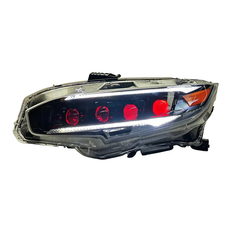 Compatible LED Projector Headlights with DRL and Flowing Turn Signals for 2016–2021 10th Gen Civic.